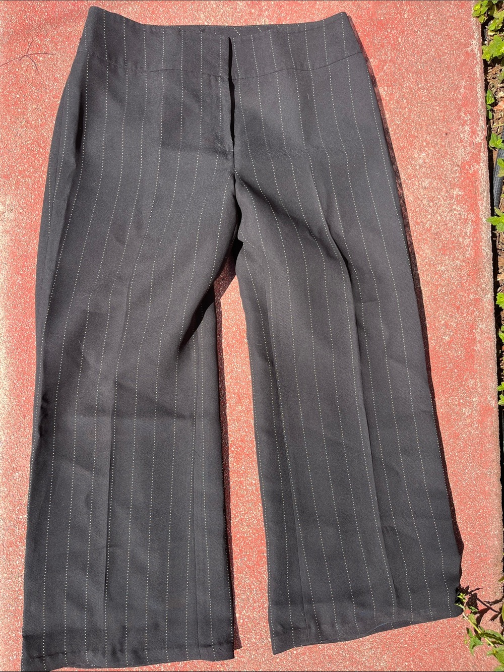 Kasper Black Pinstripe Wide-Leg Trousers